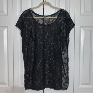 Lace bathing suit coverup